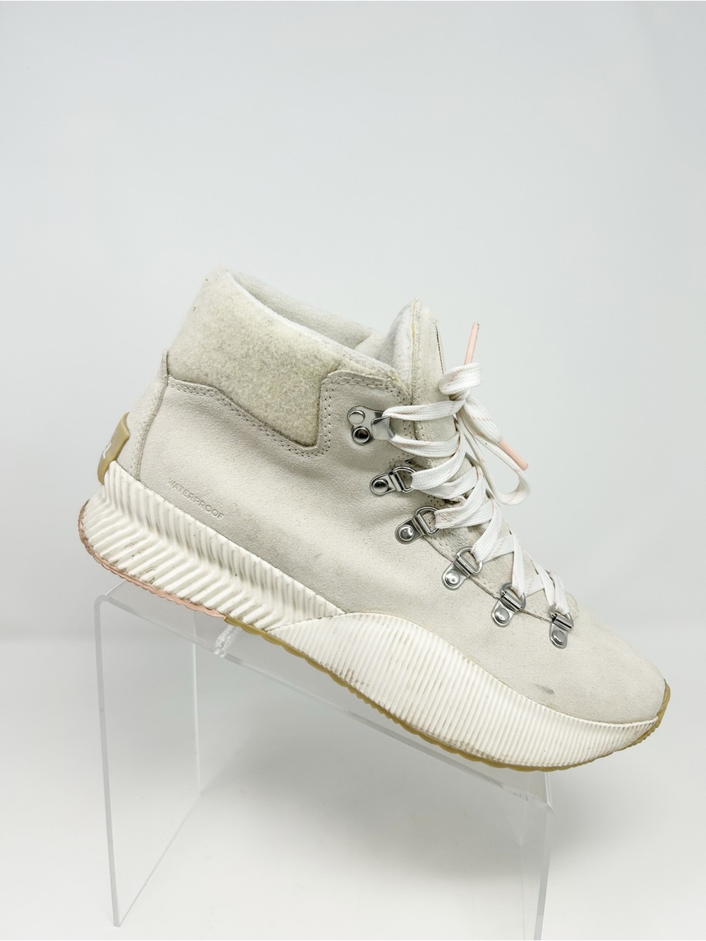 Sorel Out N About III Conquest Ankle Boots Ivory Waterproof Lace Up Size 11